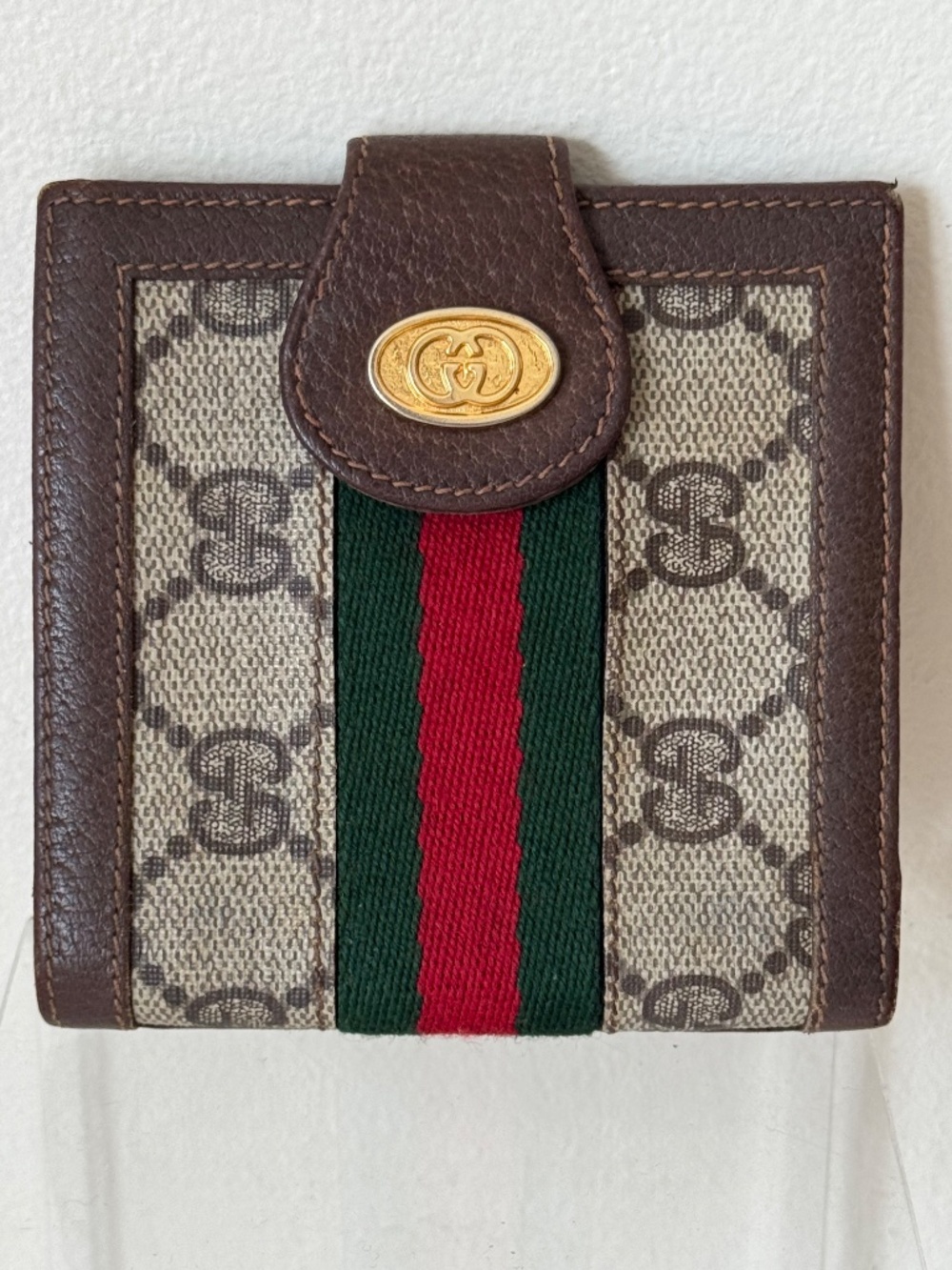 Vintage Gucci Accessory Collection GG Web Stripe Bliford Wallet Coin Purse